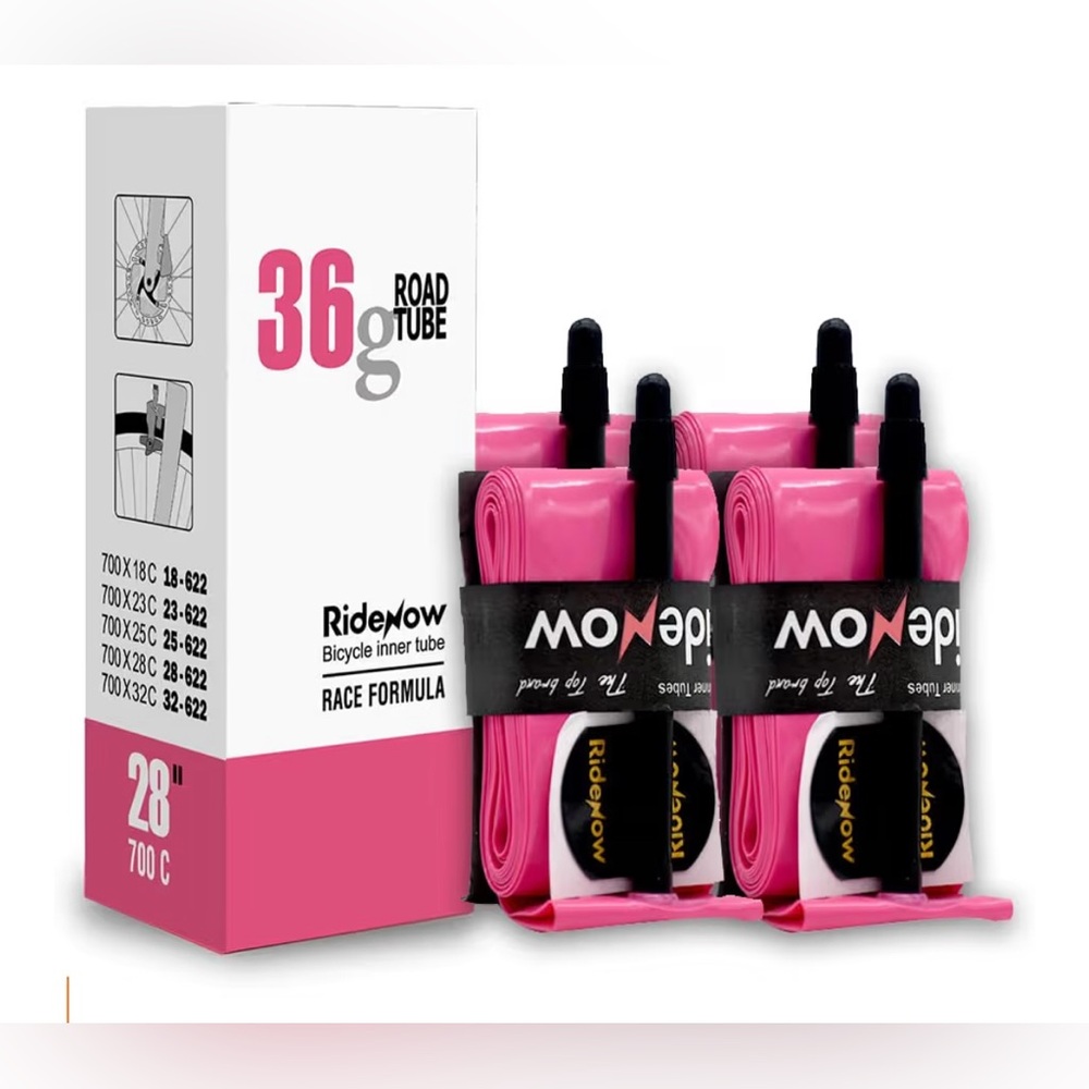 4 Pack Ridenow TPU Inner Tubes 700 x 18-32c Bike Tubes with 45 mm Presta Valve